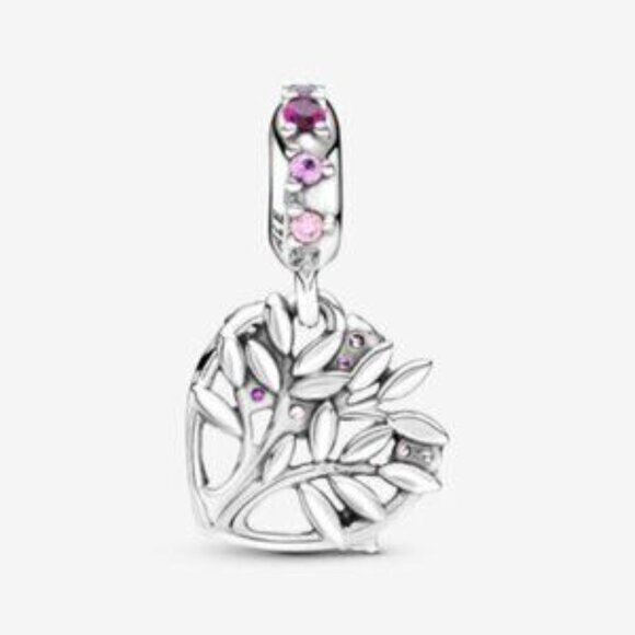 Pandora Pink Heart Family Tree Dangle Charm - Picture 4 of 5